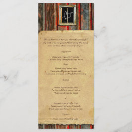 Rústico menú de Boda del corazón para el graffiti 