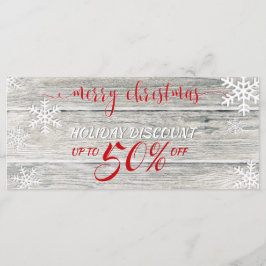 Rústico Navidades de madera con copos de nieve - T