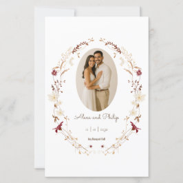 Rústico Óvalo floral Foto Menú de guirnaldas botán