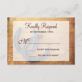 Rústico país herradura bodas con tarjetas RSVP