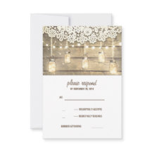 Rústico País Mason Jars Luces Lace Wood RSVP