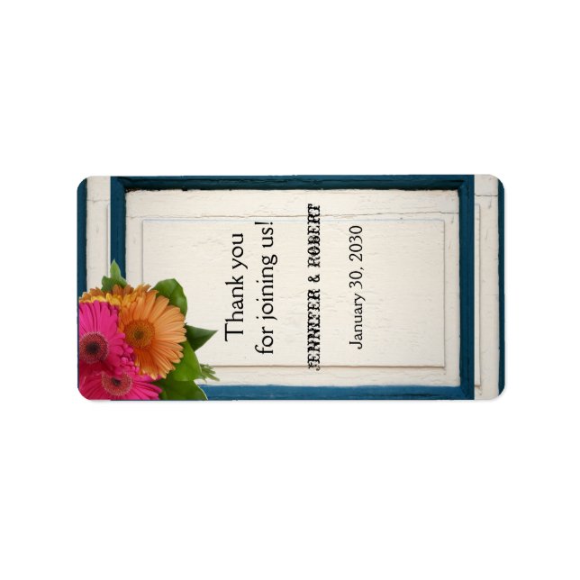 Rústico País Pintado Boda De Madera Sello De Balmo (Frente)