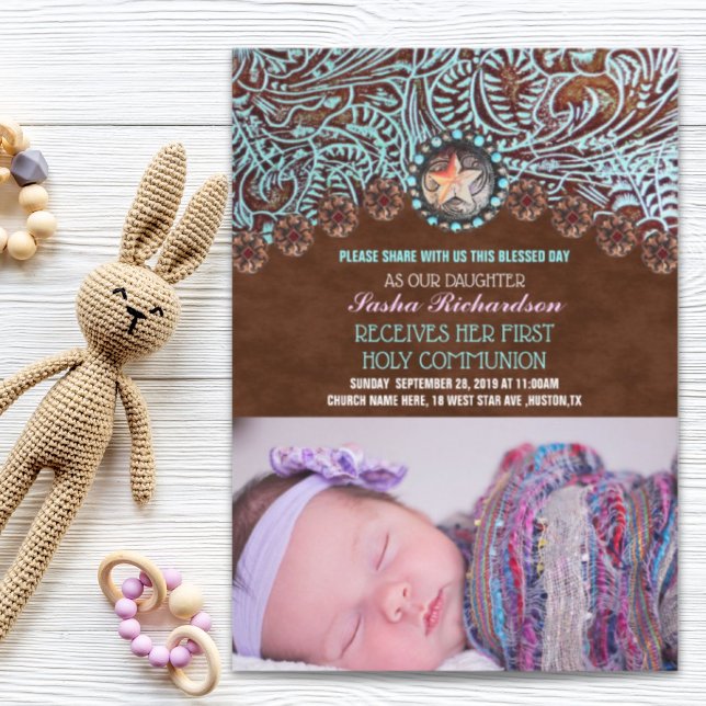 rústico país vaquero Primera comunión sagrada occi (rustic cowboy country western First Holy Communion birthday party)