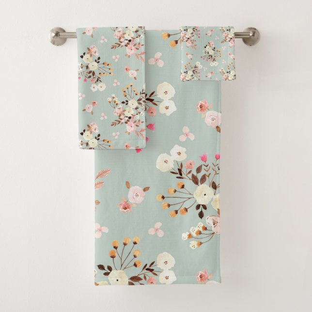 Rústico patrón de Bouquet de acuarela en sabio   (In situ)