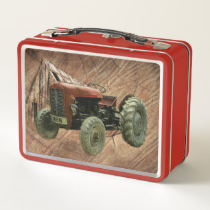 Rústico pirata del tractor rojo vintage Shed