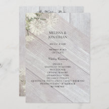 Rústico programa de ceremonias de Boda floral mode