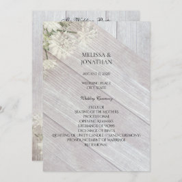 Rústico programa de ceremonias de Boda floral mode