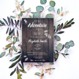 Rústico Que comience la aventura. Invitación