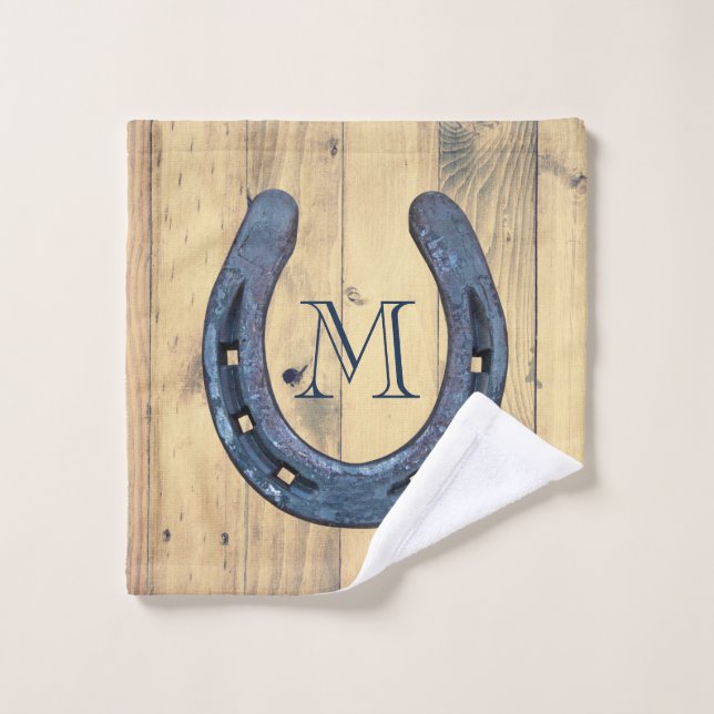 Rústico Rancho de herraduras y plantas de madera d (Toallita)