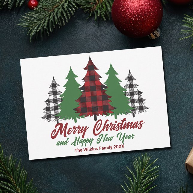Rústico Red Plaid Feliz Navidad Feliz Año Nuevo (Subido por el creador)