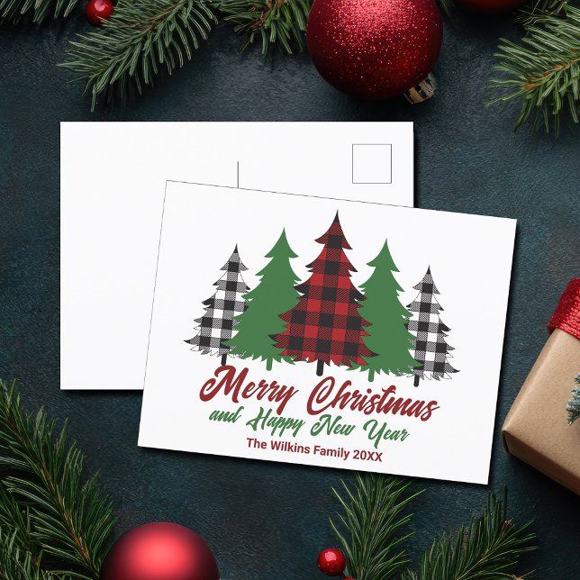 Rústico Red Plaid Feliz Navidad Feliz Año Nuevo (Subido por el creador)