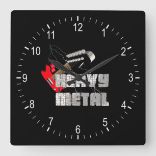 Rústico reloj cuadrado metalizado