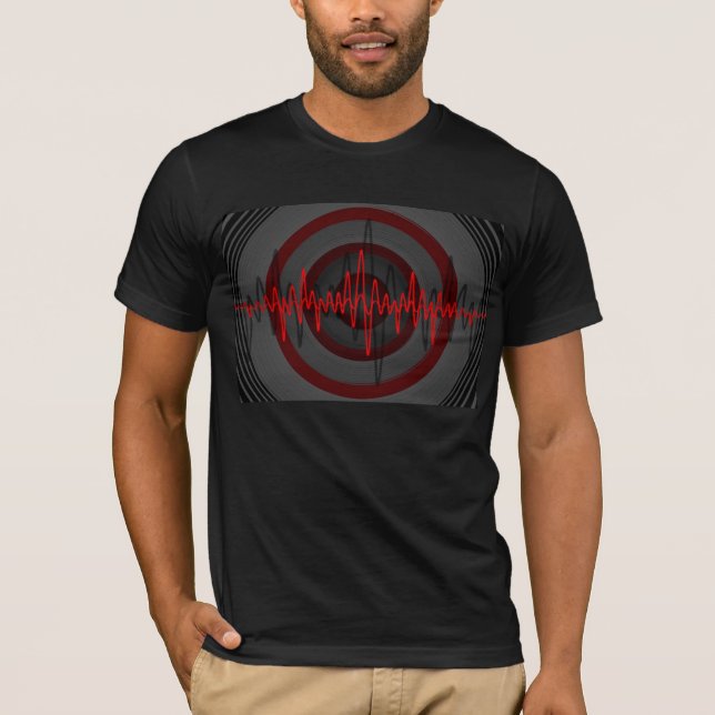 Rústico rojo oscuro camiseta negro (Anverso)