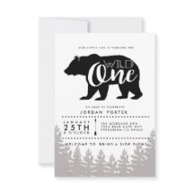 Rústico salvaje uno | Invitación a la fiesta de cu