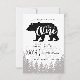 Rústico salvaje uno | Invitación a la fiesta de cu