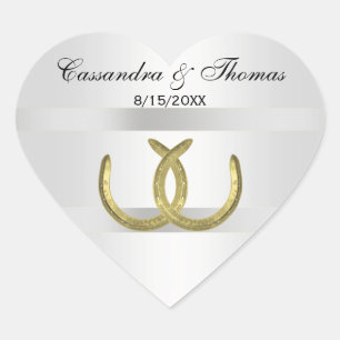 Rústico sellos para sobres de herradura dorada pla