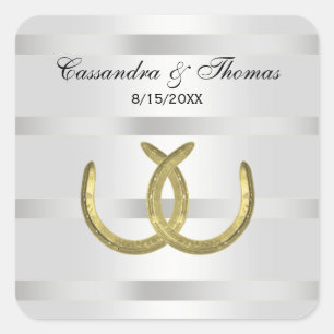 Rústico sellos para sobres de herradura dorada pla