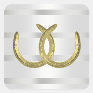 Rústico sellos para sobres de herradura dorada pla