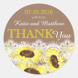 Rústico Sunflower Lace Etiqueta