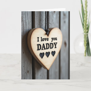 Rústico Te Amo Papá Tarjeta del Corazón