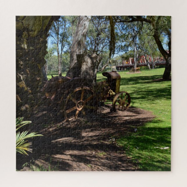 Rústico Tractor Vintage, rompecabezas (Vertical)