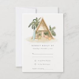 Rústico Tropical Palm Beach Shack Wedding Rsvp