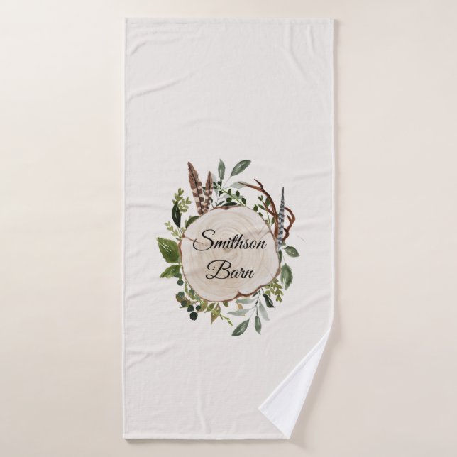 Rústico trozo de madera de tiza (Toalla de baño)