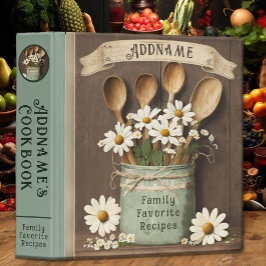 Rústico Vintage Country Mason Jar 3 Ring Binder