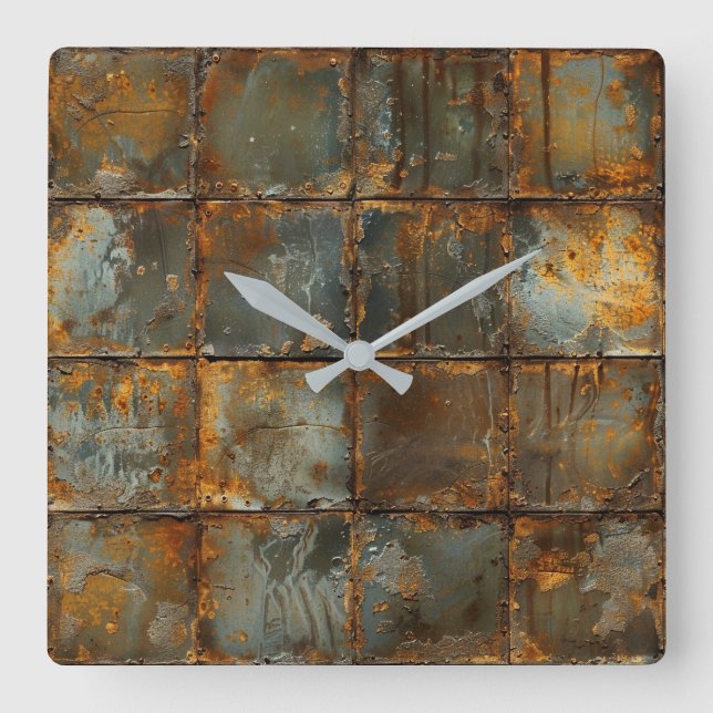 Rusto reloj de pared Metalizado (Anverso)