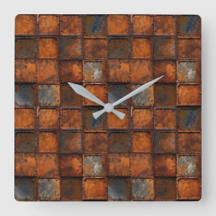 Rusto reloj de pared Metalizado