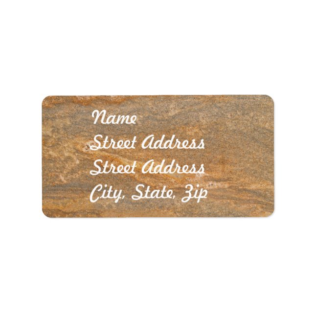 Rusty Brown Marble Address Pegatina (Frente)