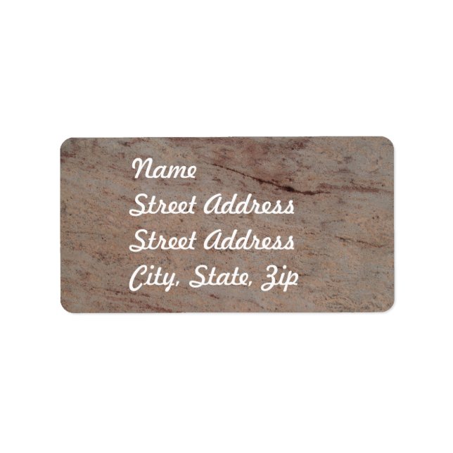 Rusty Brown Marble Address Pegatina (Frente)