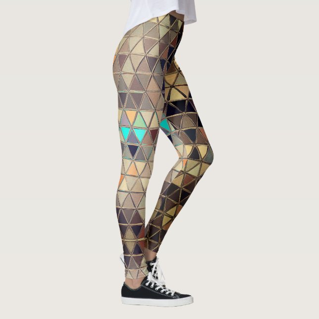 Rusty Jester Robot triángulo patrón Leggings (Derecha)