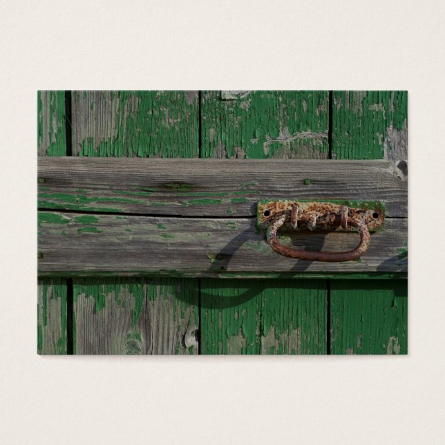 Rusty Mano De Puerta En La Puerta Verde (Frente)