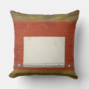 Rusty Red Green Stripes Cojines decorativos