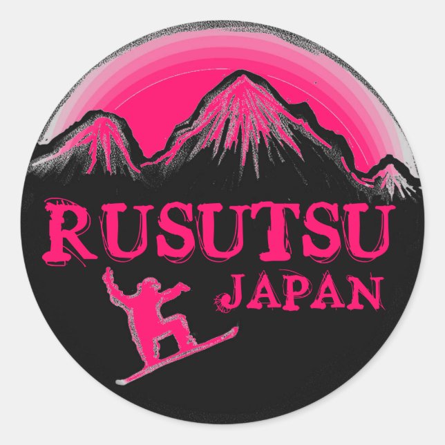 Rusutsu pegatinas de snowboard japoneses (Anverso)