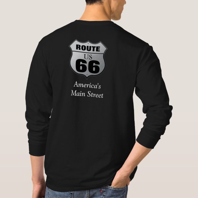Ruta 66 - Camiseta de manga larga para hombres (Reverso)
