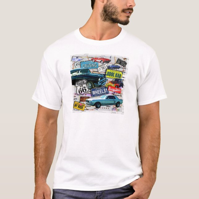 Ruta 66 - CAMISETAS LIGERAS de S de los HOMBRES (Anverso)