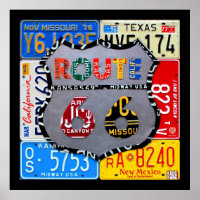 Ruta 66 Carretera Rótulo Licencia Arte de Plate