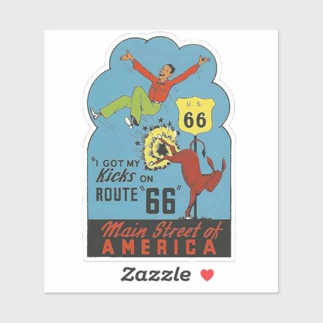 Ruta 66 Pegatina de Viajes de Estilo Vintage (Hoja)