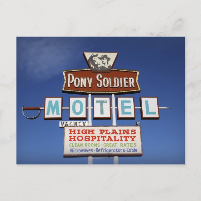Ruta 66 Postal del Motel Pony Soldier (Anverso)