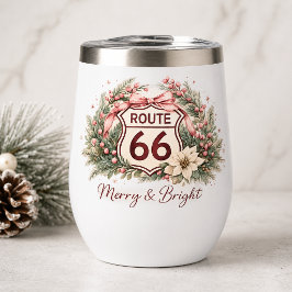 Ruta 66 Retro Rosa Navidad Alegre y Brillante