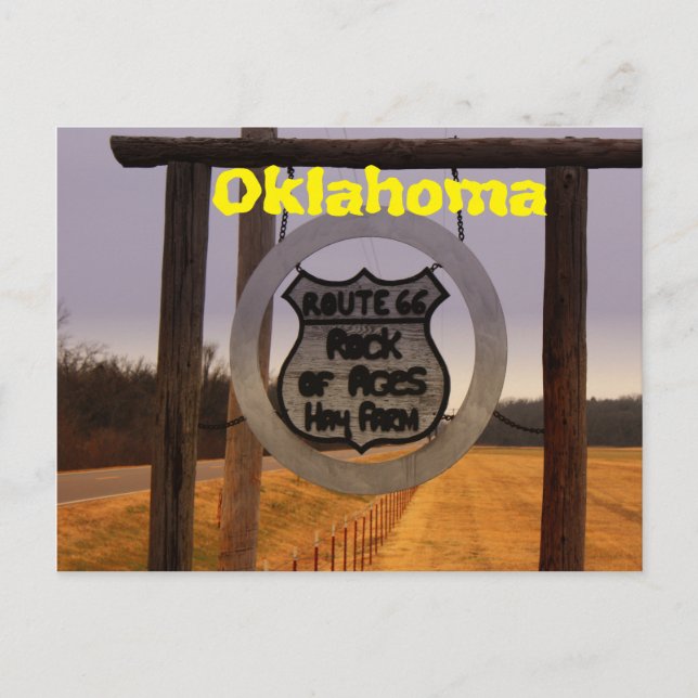 Ruta 66 Tarjeta postal de Oklahoma (Anverso)