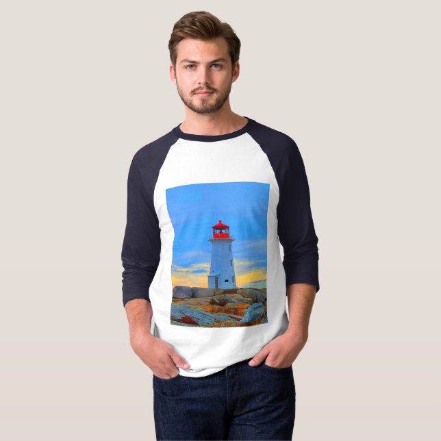 Ruta del faro de la camiseta de la ensenada de Peg (Anverso completo)