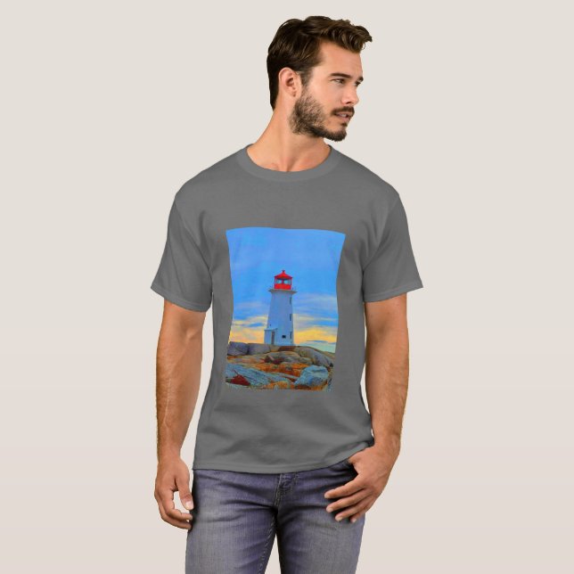 Ruta del faro de la camiseta de la ensenada de Peg (Anverso completo)