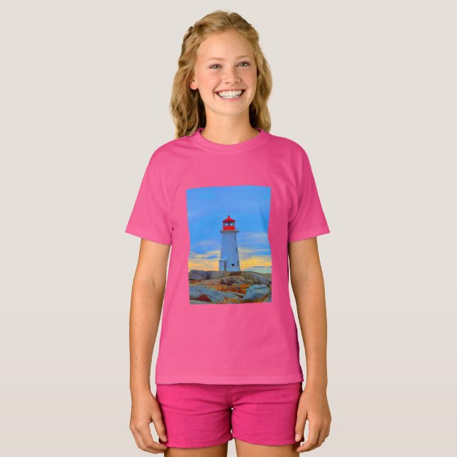Ruta del faro de la camiseta de la ensenada de Peg (Anverso completo)