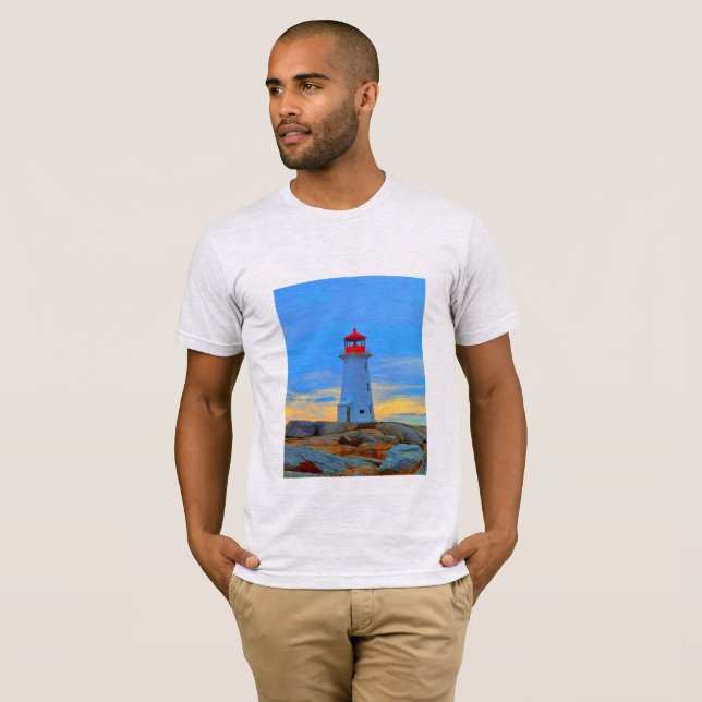 Ruta del faro de la camiseta de la ensenada de Peg (Anverso completo)