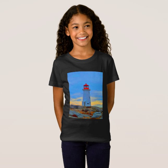 Ruta del faro de la camiseta de la ensenada de Peg (Anverso completo)