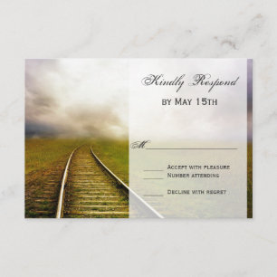Ruta del ferrocarril en las tarjetas RSVP de casam