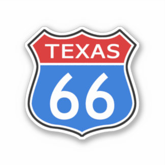 Ruta Estatal 66 Pegatina de Viajes de Texas
